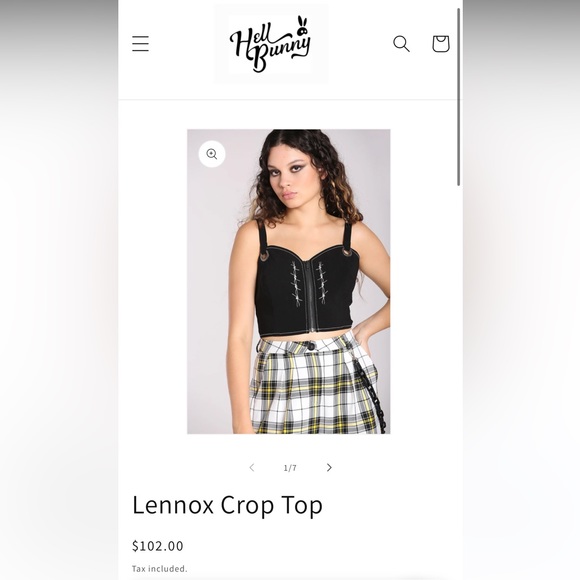 Hell Bunny Barbed Wire Gothic Crop Top - Picture 6 of 6